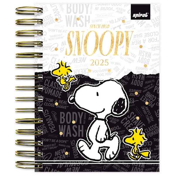 Agenda Diária 2025 Snoopy, 176 folhas, 2512427, Spiral Sno - PT 1 UN