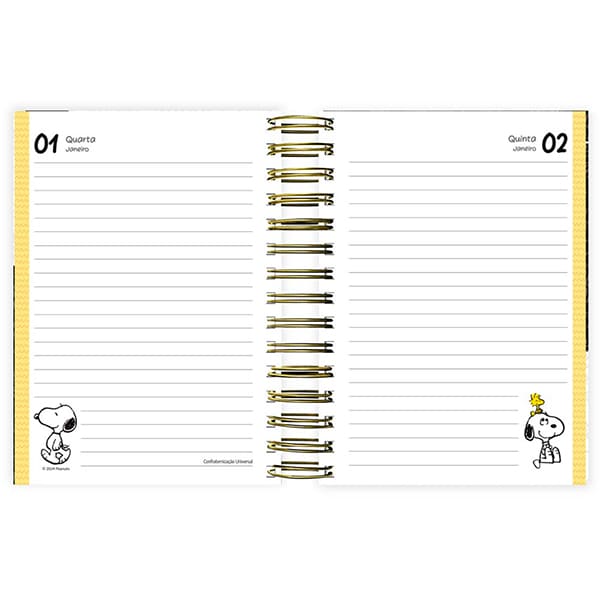 Agenda Diária 2025 Snoopy, 176 folhas, 2512427, Spiral Sno - PT 1 UN