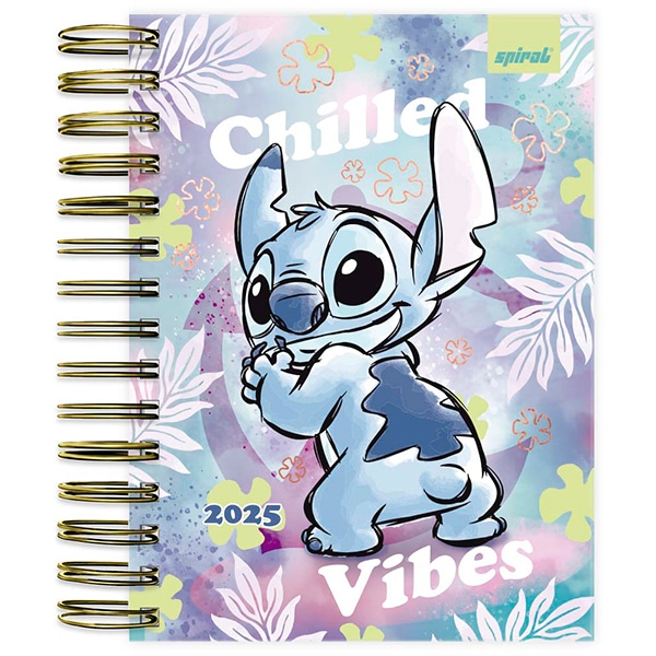 Agenda Diária 2025 Stitch Disney 176 Folhas Spiral - PT 1 UN