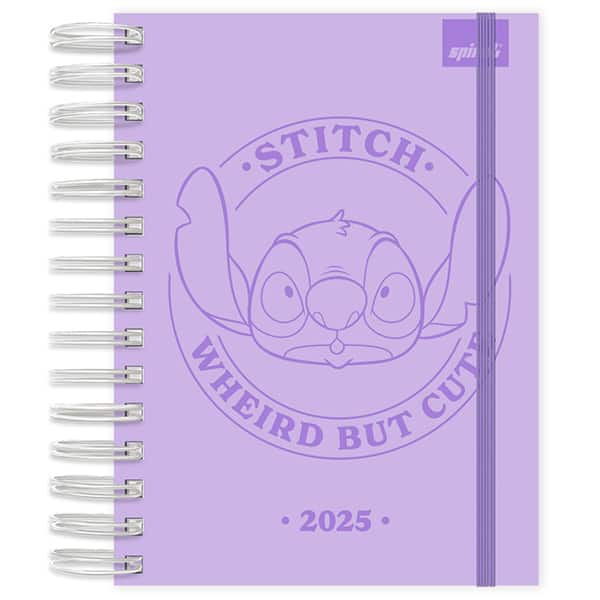 Agenda Diária 2025 Stitch, 176 folhas, 2514667, Spiral Ds - PT 1 UN