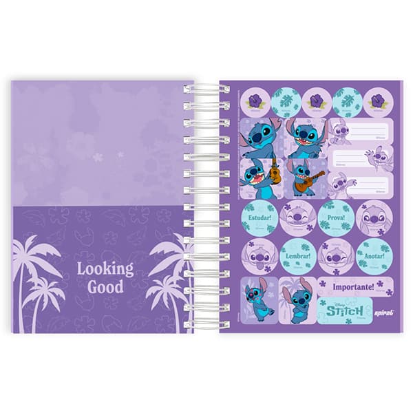 Agenda Diária 2025 Stitch, 176 folhas, 2514667, Spiral Ds - PT 1 UN