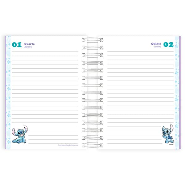 Agenda Diária 2025 Stitch, 176 folhas, 2514667, Spiral Ds - PT 1 UN