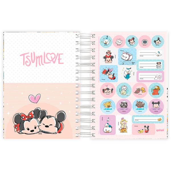 Agenda Diária 2025 Tsum Tsum, 176 folhas, 2512373, Spiral Tsum - PT 1 UN