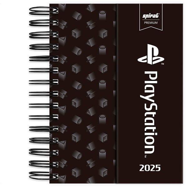 Agenda diária 2025, com aba, Playstation, 176 folhas, 2512397, Spiral Ps - PT 1 UN