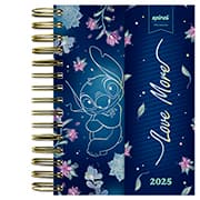 Agenda diária 2025 com aba, 176 folhas, Stitch, 2514674, Spiral Ds - PT 1 UN
