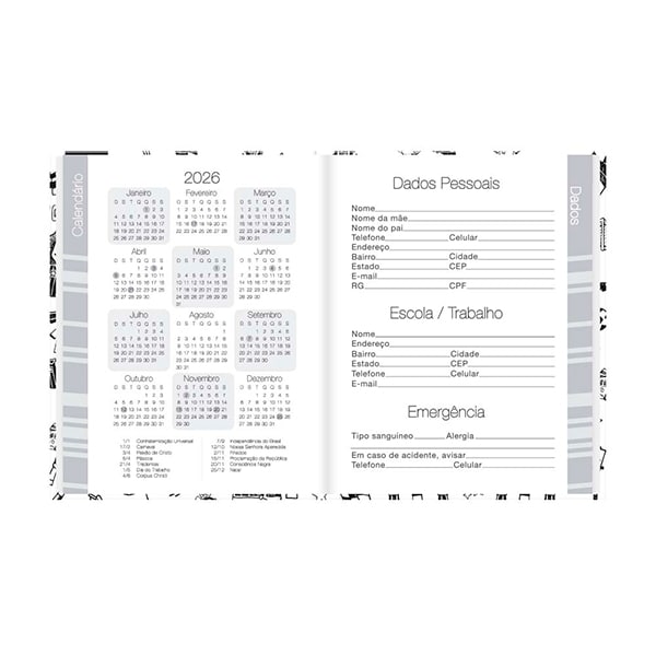 Agenda Permanente Corinthians 114 Folhas Spiral - PT 1 UN