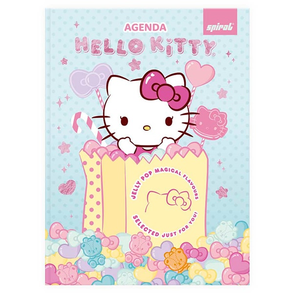 Agenda Permanente Hello Kitty, 114 folhas, 2514919, Spiral Hki - PT 1 UN