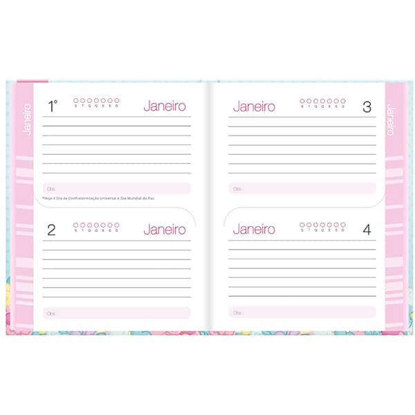 Agenda Permanente Hello Kitty, 114 folhas, 2514919, Spiral Hki - PT 1 UN