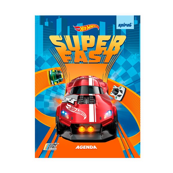 Agenda Permanente Hot Wheels, 114 folhas, 2514926, Spiral Hw - PT 1 UN