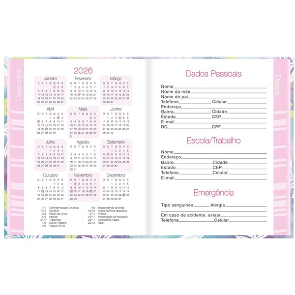 Agenda permanente, Stitch, 114 folhas, 2512007, Spiral Ds - PT 1 UN