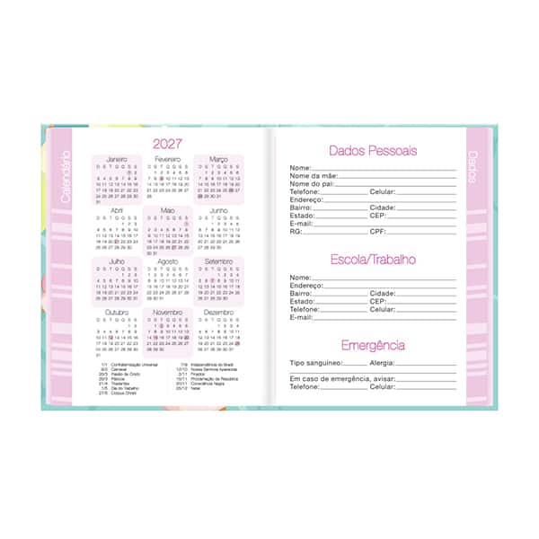 Agenda permanente, Corujinhas, 114 folhas, 2635136, Spiral Cor - PT 1 UN