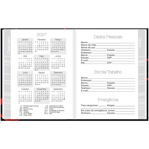 Agenda permanente, Marvel Emoji, 114 folhas, 2635549, Spiral Mve - PT 1 UN