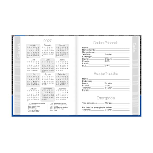 Agenda permanente, Playstation, 114 folhas, 2635563, Spiral Ps - PT 1 UN