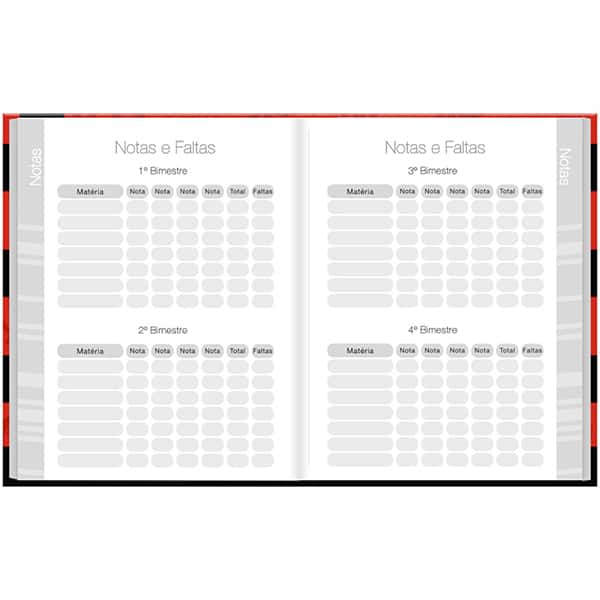 Agenda permanente, Flamengo, 114 folhas, 2637215, Spiral - PT 1 UN