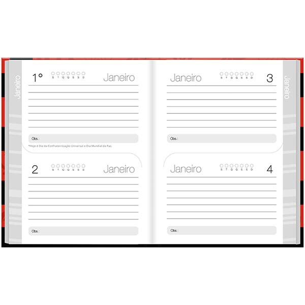 Agenda permanente, Flamengo, 114 folhas, 2637215, Spiral - PT 1 UN