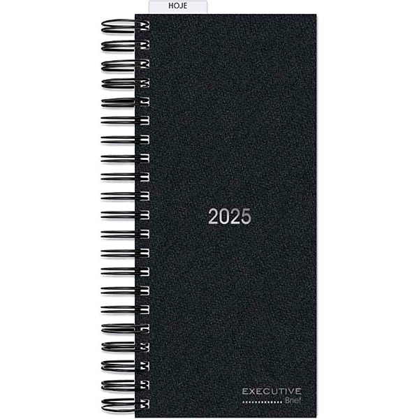 Agenda Comercial 2025, Brief Executive, Preto, 119mm x 275mm, 194 folhas, 2511222, Spiral Brf Ex - PT 1 UN