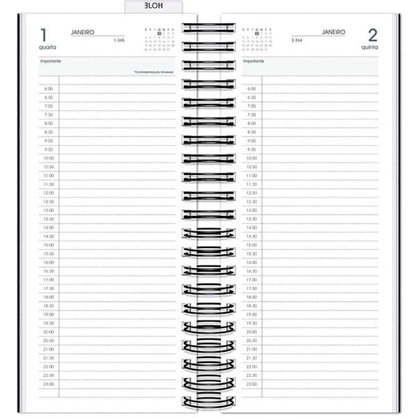 Agenda Comercial 2025, Brief Executive, Preto, 119mm x 275mm, 194 folhas, 2511222, Spiral Brf Ex - PT 1 UN