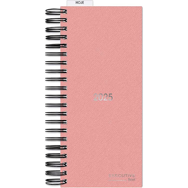 Agenda Comercial 2025, Brief Executive, Rosa, 119mm x 275mm, 194 folhas, 2511239, Spiral Brf Ex - PT 1 UN