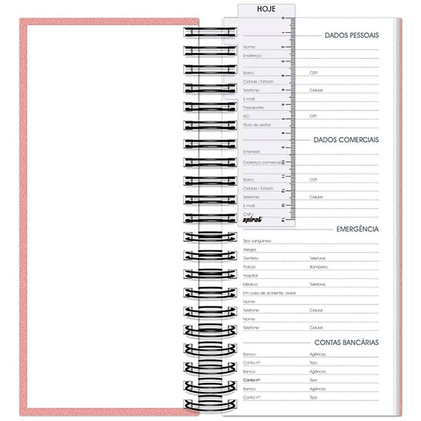 Agenda Comercial 2025, Brief Executive, Rosa, 119mm x 275mm, 194 folhas, 2511239, Spiral Brf Ex - PT 1 UN