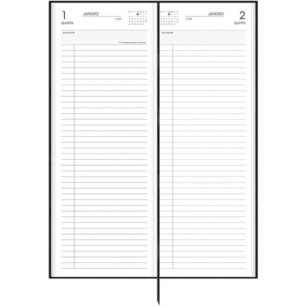 Agenda Comercial 2025, Brief Executive, Preta, 130mm x 350mm, 194 folhas, 2511253, Spiral Brf Ex - PT 1 UN