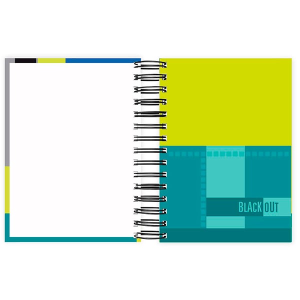 Agenda Diária 2025 Black Out, Azul, 176 folhas, 2511307, Spiral Blk - PT 1 UN