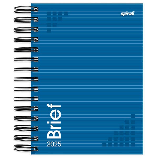 Agenda diária 2025, Brief Azul, 176 folhas, 2511321, Spiral Brf - PT 1 UN