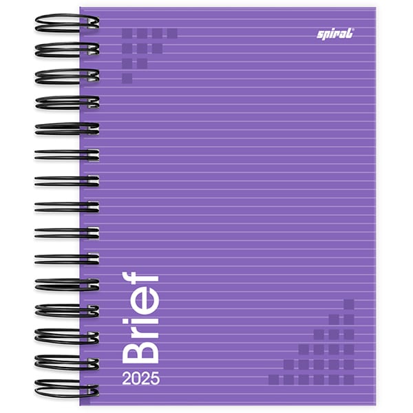 Agenda diária 2025, Brief Lilás, 176 folhas, 2511338, Spiral Brf - PT 1 UN