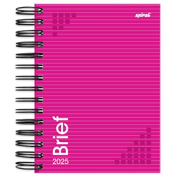 Agenda diária 2025, Brief Rosa, 176 folhas, 2511352, Spiral Brf - PT 1 UN