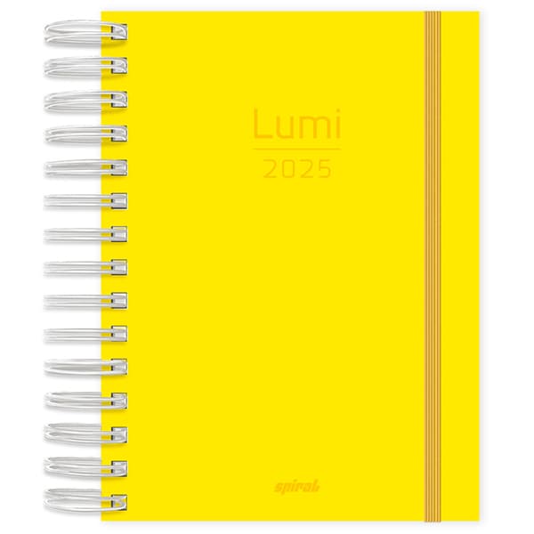 Agenda diária 2025, Lumi Amarelo, 176 folhas, 2514438, Spiral Lumi - PT 1 UN