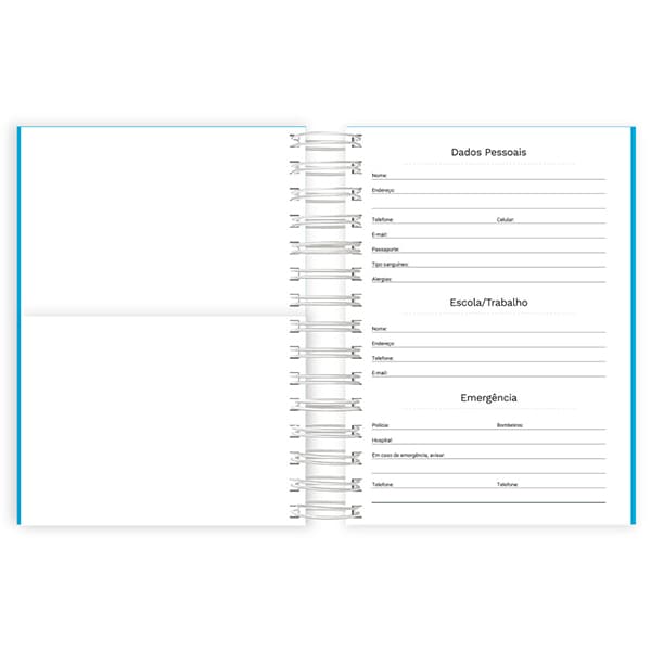 Agenda diária 2025, Lumi Azul, 176 folhas, 2514445, Spiral Lumi - PT 1 UN