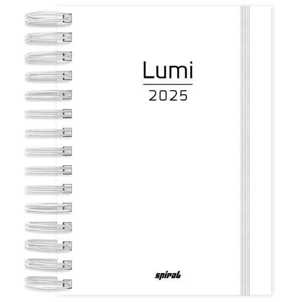 Agenda diária 2025, Lumi Branco, 176 folhas, 2514452, Spiral Lumi - PT 1 UN