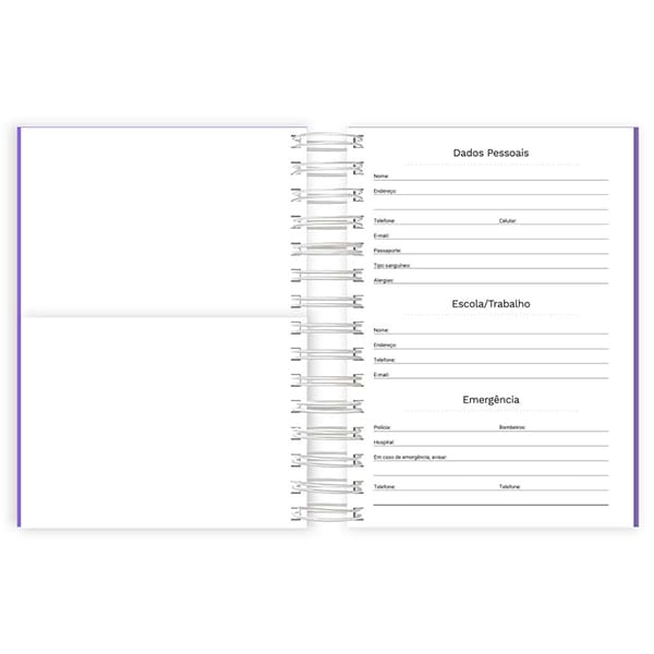 Agenda diária 2025, Lumi Lilás, 176 folhas, 2514469, Spiral Lumi - PT 1 UN