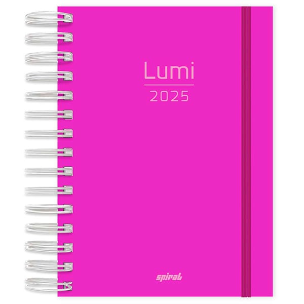 Agenda diária 2025, Lumi Rosa, 176 folhas, 2514483, Spiral Lumi - PT 1 UN