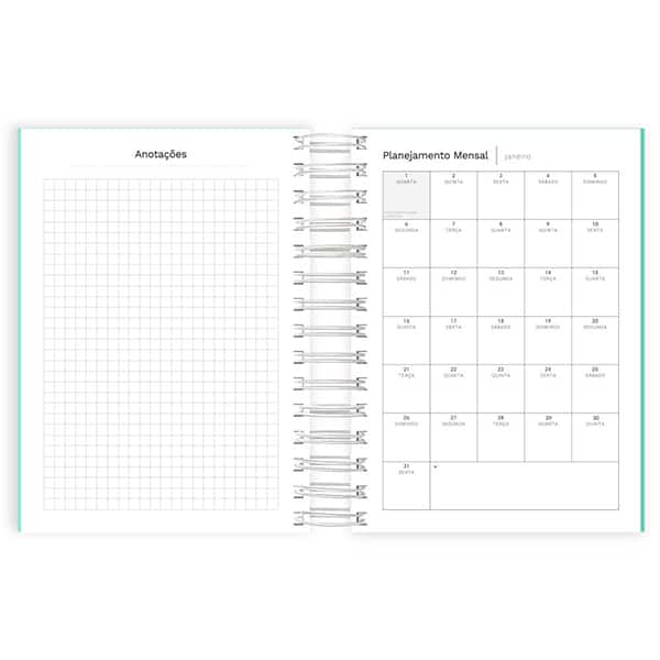 Agenda diária 2025, Lumi Turquesa, 176 folhas, 2514490, Spiral Lumi - PT 1 UN