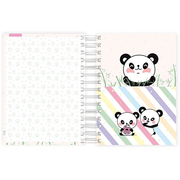 Agenda diária 2025, Panda, 176 folhas, 2511802, Spiral Ten - PT 1 UN