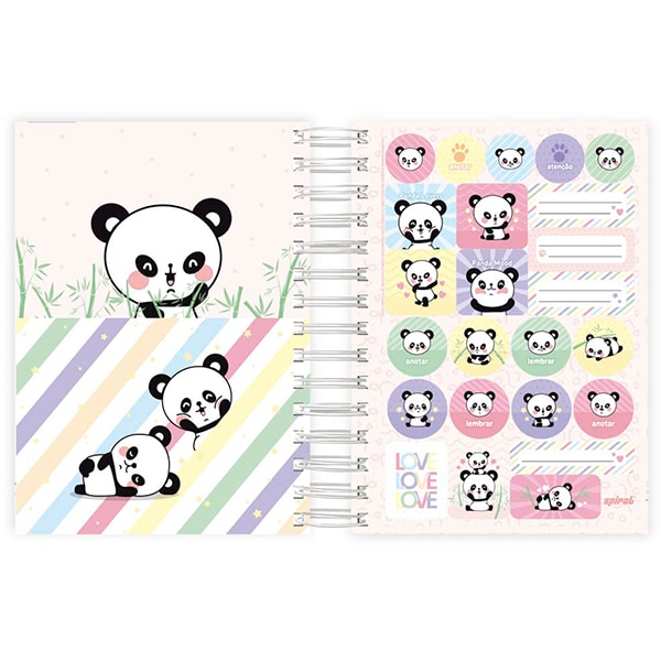 Agenda diária 2025, Panda, 176 folhas, 2511802, Spiral Ten - PT 1 UN