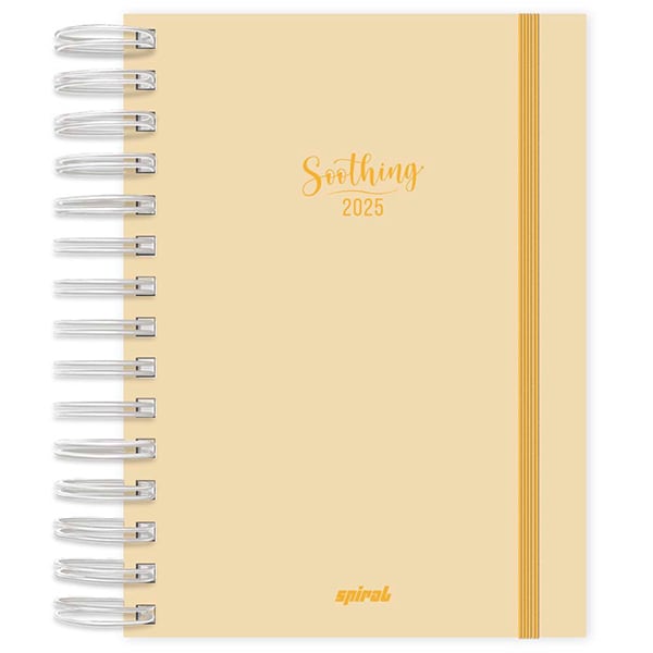 Agenda diária 2025, Soothing Amarelo, 176 folhas, 2514513, Spiral Soot - PT 1 UN