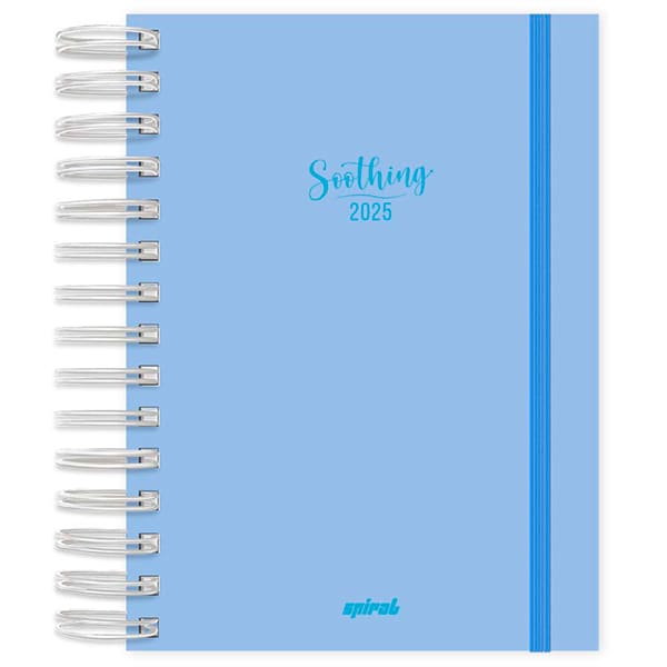 Agenda diária 2025, Soothing Azul, 176 folhas, 2514520, Spiral Soot - PT 1 UN