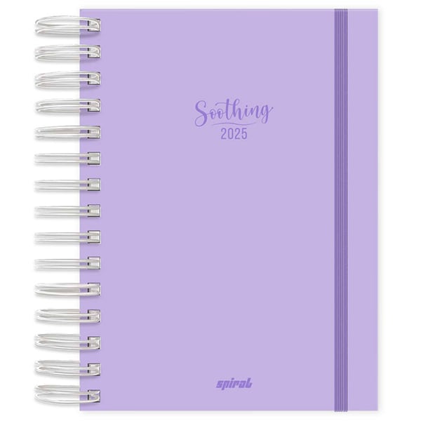 Agenda diária 2025, Soothing Lilás, 176 folhas, 2514537, Spiral Soot - PT 1 UN