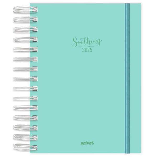 Agenda diária 2025, Soothing Verde, 176 folhas, 2514551, Spiral Soot - PT 1 UN