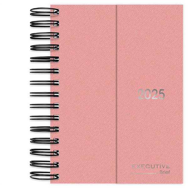 Agenda diária 2025, Dobrável, Brief Executive, Rosa, 176 folhas, 2511376, Spiral Brf Ex - PT 1 UN