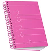 Agenda diária 2026 A5 com Espiral de Plástico, 336 páginas, Vision Rosa, 4602, DAC - PT 1 UN