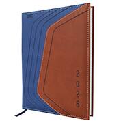 Agenda diária 2026 mini A6, 336 páginas, Fita marca página, Marrom e Azul, 4534, DAC - PT 1 UN