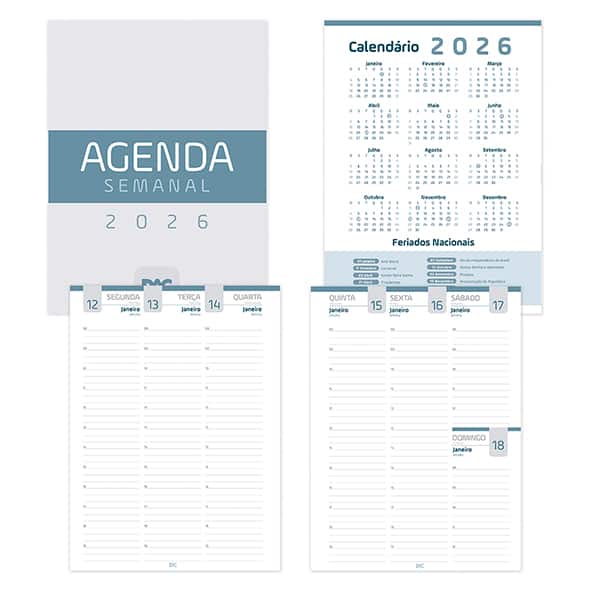 Agenda semanal universitária, 2026, Preta, 4681, DAC - PT 1 UN