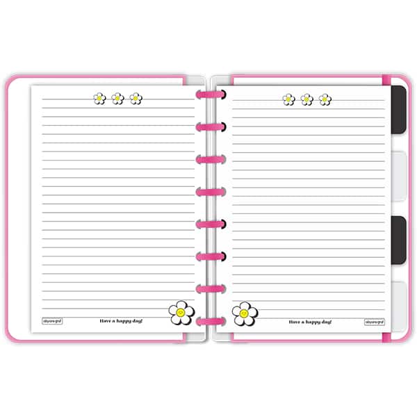 Caderno de disco P, 80 folhas 155 x 215mm, Be Happy, Rosa, 4087, Abyara - PT 1 UN
