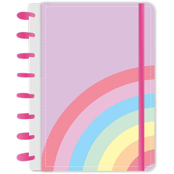 Caderno de disco P, 80 folhas 155 x 215mm, Rainbow lilás, 4100, Abyara - PT 1 UN