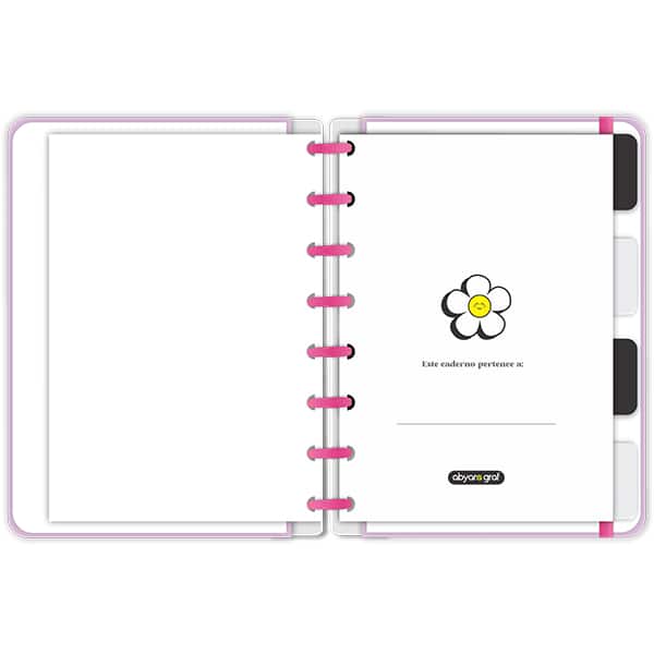 Caderno de disco P, 80 folhas 155 x 215mm, Rainbow lilás, 4100, Abyara - PT 1 UN