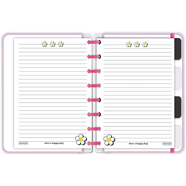 Caderno de disco P, 80 folhas 155 x 215mm, Rainbow lilás, 4100, Abyara - PT 1 UN