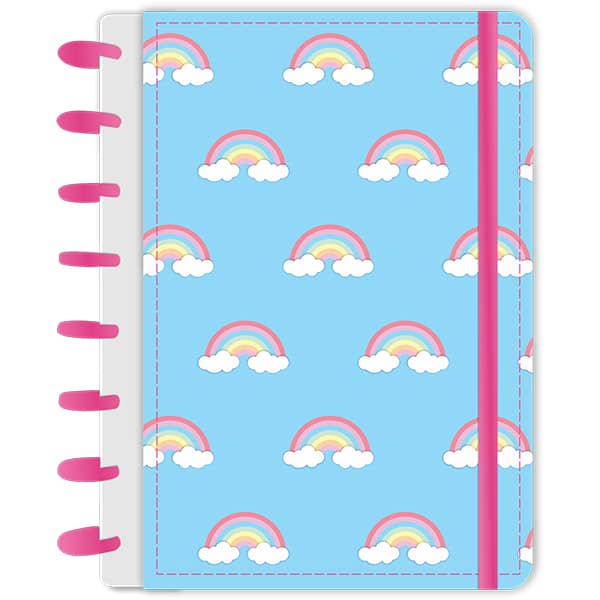 Caderno de disco P, 80 folhas 155 x 215mm, Rainbow Azul, 4124, Abyara - PT 1 UN