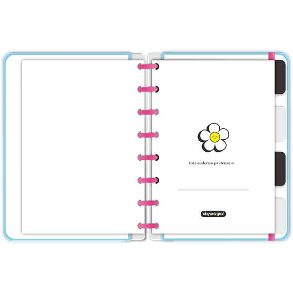 Caderno de disco P, 80 folhas 155 x 215mm, Rainbow Azul, 4124, Abyara - PT 1 UN